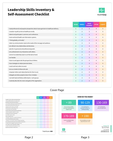 Leadership Skills Self Assessment Inventory Checklist Template Venngage