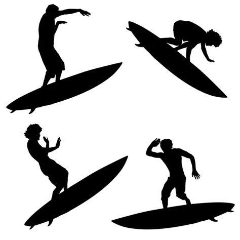 Black Silhouette Of Surfer Stock Vector Image By MAJIVECKA 80594168