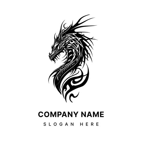 Premium Vector | Dragon tribal tattoo logo for strength and power