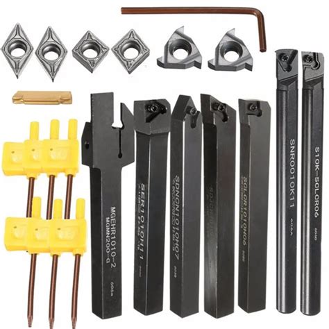 Pcs Set Mm Shank Tool Holder Boring Bar Carbide Inserts Set With