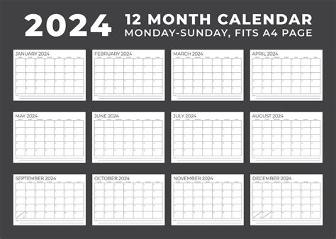 Calendar Template For Monday To Sunday Month Calendar Blank