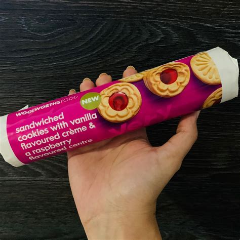 Woolworths Food Vanilla Flavour Cr Me Raspberry Filled Cookies