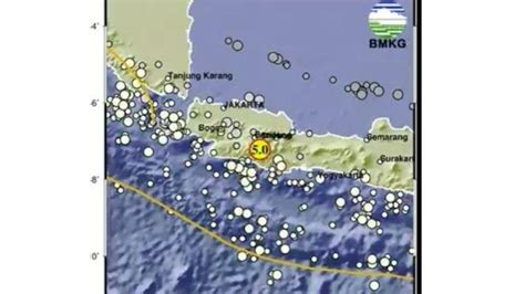 Baru Saja Gempa Magnitudo 5 0 Pusat Gempa 2 Menit Lalu Di Garut Dan