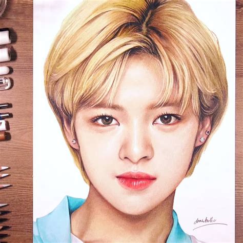 Colored Pencils Drawing Of Jeongyeon From Kpop Girl Group Twice