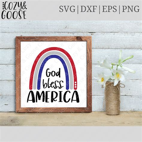 God Bless America Svg American Rainbow Svg Independence Day Svg Fourth