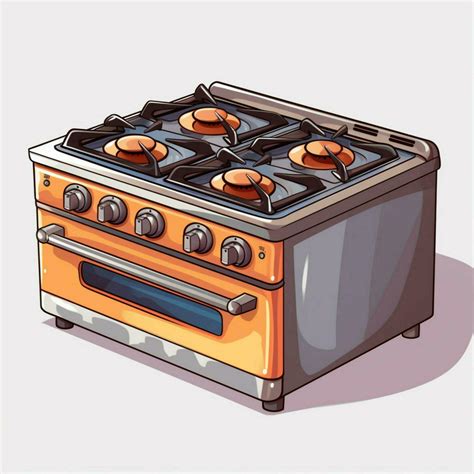 Gas Stove 2d Cartoon Illustraton On White Background High 30687719