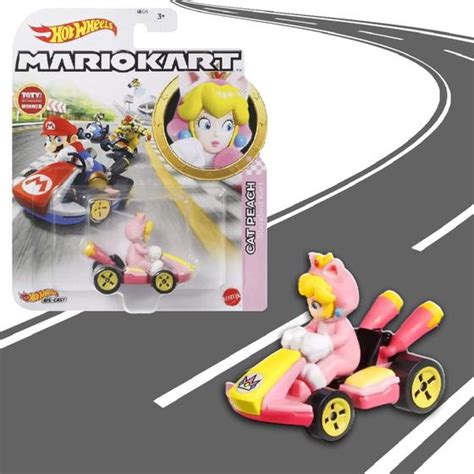 Carrinho Mario Kart Hot Wheels Original Mattel Gbg Cat Peach C D Carrinho De