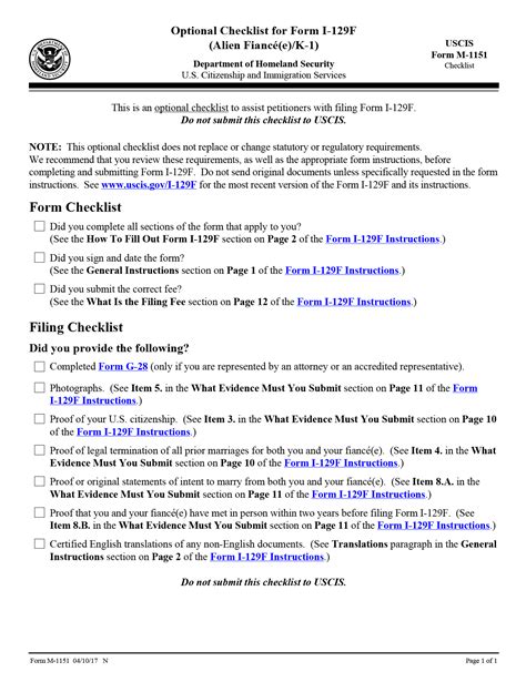 Uscis New I 129f Checklist K 1 Fiancee Visa Process And Procedures Visajourney