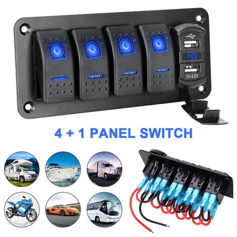 Gang V V Schalter Panel Led Licht Wippe Dual Usb F R Auto Boot