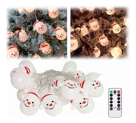 Cadena De Luces Led Navidad Mu Eco Nieve M Luces Control Mercadolibre