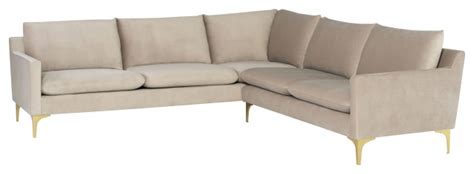 Anders Nude Fabric Sectional Sofa HGSC Midcentury Sectional Sofas By Beyond Design