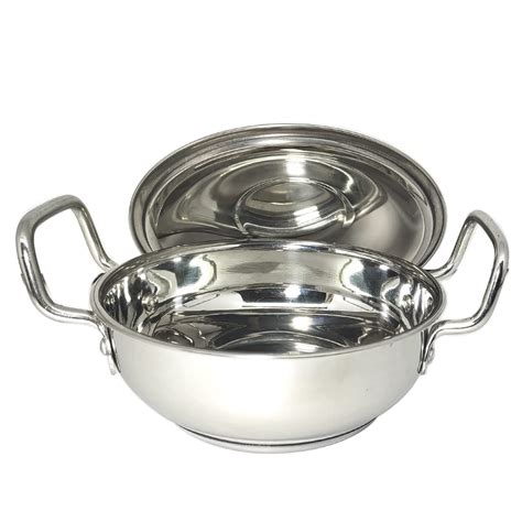 Buy Bartan Hub Stainless Steel Induction Bottom Kadhai With Lid 2 Liter