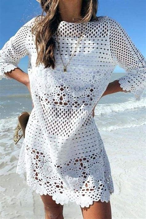 Women Lace Crochet Bikini Cover Up Swimwear Bathing Suit Summer Beach