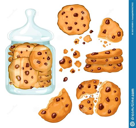 Un Conjunto De Galletas Caseras Con Chocolate Ilustraci N Del Vector