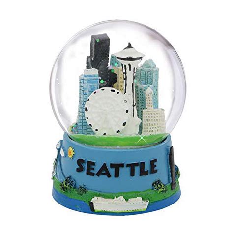 Seattle Snow Globe Souvenir with Space Needle and Skyline, 3.5 Inches ...