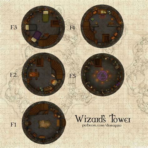 Wizards Tower Battle Map 30x30 Rdndmaps