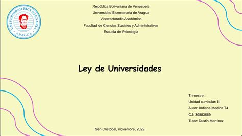 Ley De Universidades Pdf