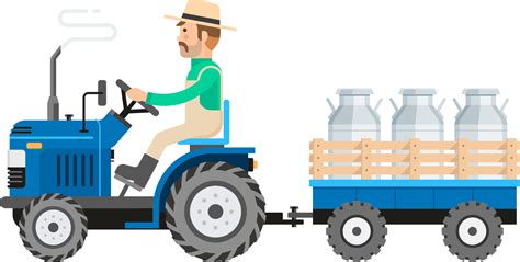 Farmer Driving A Tractor 18923336 Png