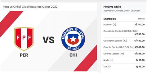 Perú Vs Chile Salieron A La Venta Las Entradas Para El Partido Por Las