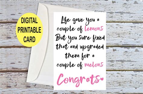 Boob Job Card New Boobs Breast Enhancement New Boobs Card Etsy Australia