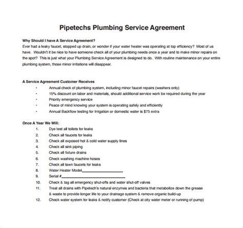 Free Plumbing Contract Templates In Pdf Ms Word Google Docs Pages