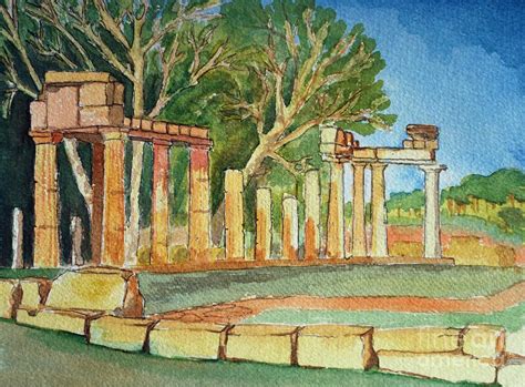 Temple of goddess Artemis Painting by Kostas Koutsoukanidis