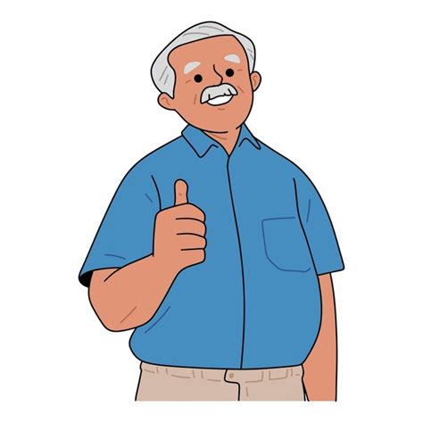 Premium Vector | Xaillustration of an old man giving a thumbs up gesture