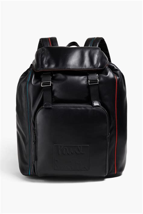 Paul Smith Embossed Leather Backpack In Black Modesens