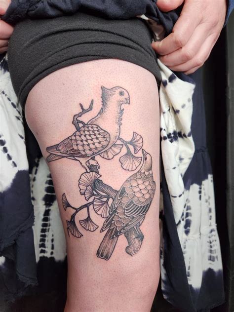 Pigeons Ginko By K Lenore At Diving Swallow Tattoo In Oakland Ca R