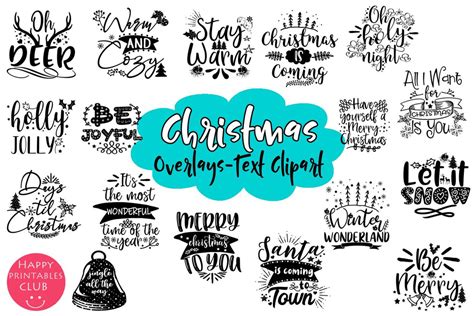 Christmas Quotes Overlays- Text Overlays-Holiday Clipart - So Fontsy