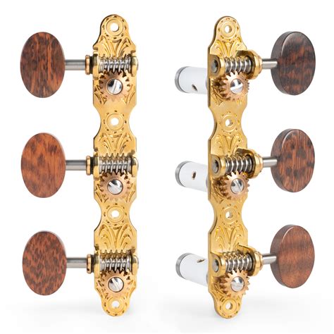 Sloane Classical Guitar Tuners With Snakewood Knobs And Deco Baseplates