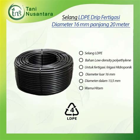 Jual Selang LDPE PE 16 Mm Drip Fertigasi Irigasi 20 Meter Shopee