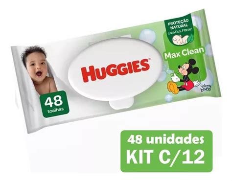 Lenço Umedecido Huggies Max Clean C48 Kit C12 Frete Grátis