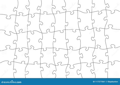 White Jigsaw Puzzle, Vector Illustration for Your Design Stock Vector - Illustration of print ...