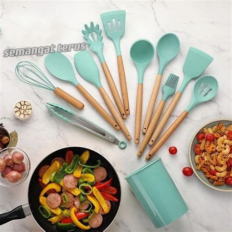 Jual Spatula Silicone Set 11pcs Wadah Spatula Peralatan Masak Sutil