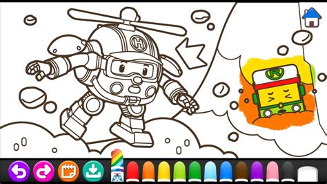 09 Mewarnai Robocar Poli Coloring Painting Art Drawing Youtube