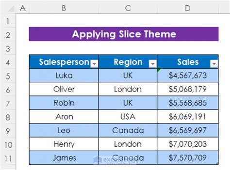 How To Apply Slice Theme In Excel ExcelDemy