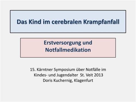 Das Kind Im Cerebralen Krampfanfall Erstversorgung Und