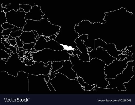 Georgia map asia black background Royalty Free Vector Image