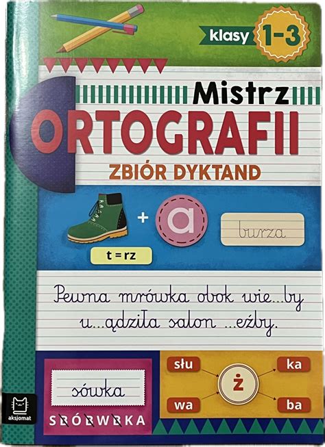 Ortografia klasa 1 2 3 ćwiczenia ortograficzne A4 DYKTANDA naklejki