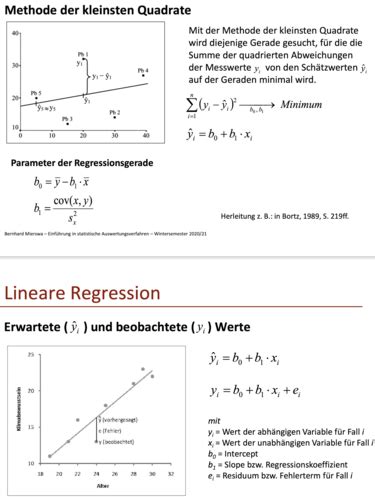 Lineare Regression Karteikarten Quizlet