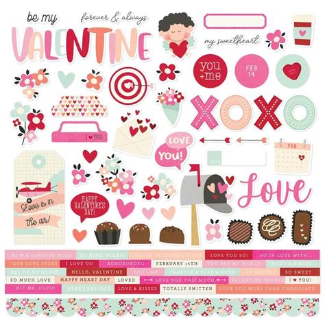 Simple Stories Sticker Sheet 12x12 Valentine´s Day Ciliinpapers