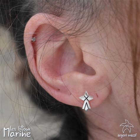 Boucles D Oreilles Clous Bretonne En Argent Massif Les Bijoux Marine