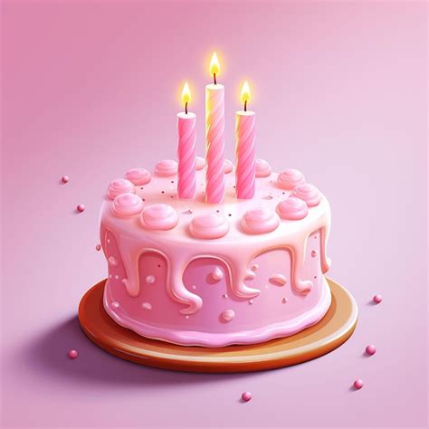 Premium AI Image | a pink birthday cake with the number 6 on it