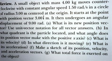 Solved Review A Small Object With Mass Kg Moves Counterclockwise