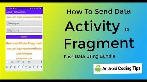 How To Send Data From Activity To Fragment In Android Android Studio