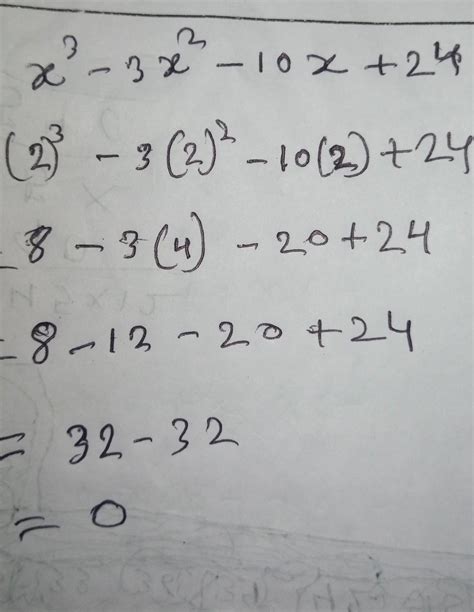 Use Synthetic Division To Completely Factor Y X³ 3x² 10x 24 By X 2