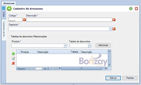 Cadastro De Armaz Ns Bonzay Ajuda Online