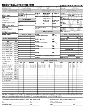 Career Acquisition Management Portal Fill Online Printable Fillable