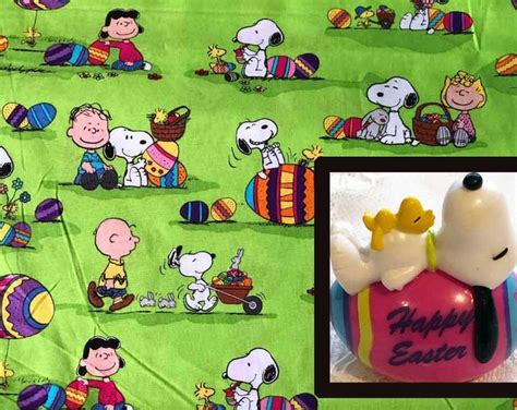 26 X 44 Remnant And Pvc Snoopy And Charlie Brown Easter Eggs Woodstock